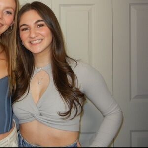 Pretty Little Thing keyhole long sleeve top